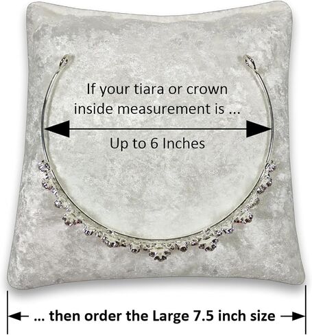 7.5" White Crushed Velvet Tiara & Crown Display Pillow in Kuwait
