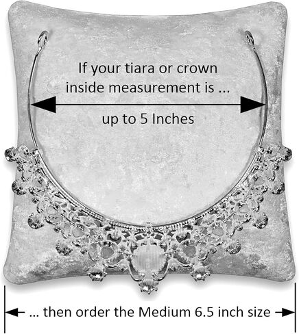 7.5" White Crushed Velvet Tiara & Crown Display Pillow in Kuwait