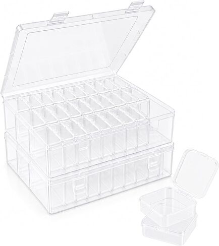 Bead Organizer Box, 32 Pcs Clear Bead Storage Containers with Handle in Kuwait