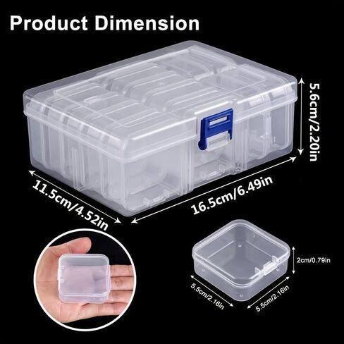 15pcs Plastic Storage Box Set, Transparent in Kuwait