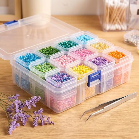 15pcs Plastic Storage Box Set, Transparent in Kuwait