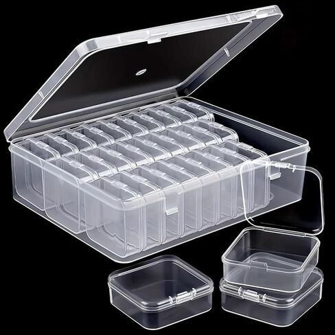 30-Compartment Storage Set – Includes 1 Large Outer Box + 30 Small Clear Boxes for Beads, Jewelry & DIY Supplies in Kuwait