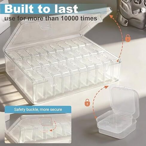 30-Compartment Storage Set – Includes 1 Large Outer Box + 30 Small Clear Boxes for Beads, Jewelry & DIY Supplies in Kuwait