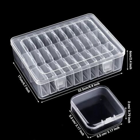 30-Compartment Storage Set – Includes 1 Large Outer Box + 30 Small Clear Boxes for Beads, Jewelry & DIY Supplies in Kuwait