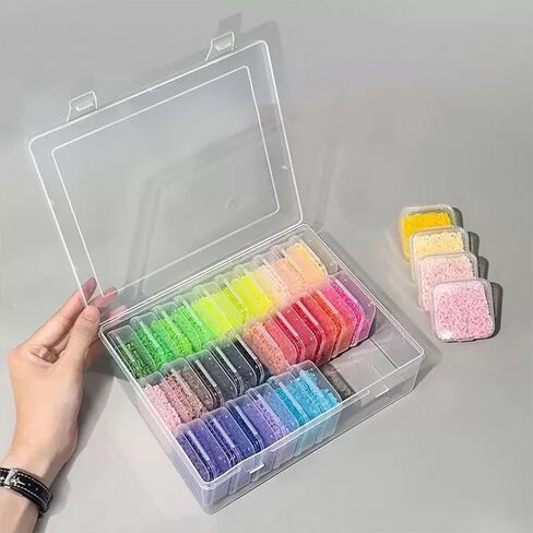 30-Compartment Storage Set – Includes 1 Large Outer Box + 30 Small Clear Boxes for Beads, Jewelry & DIY Supplies in Kuwait