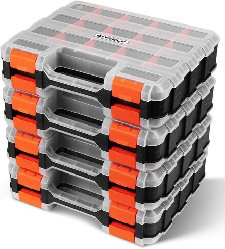DIYSELF Screw Organizer, Double-Sided 34-Compartment Small Parts Organizer in Kuwait