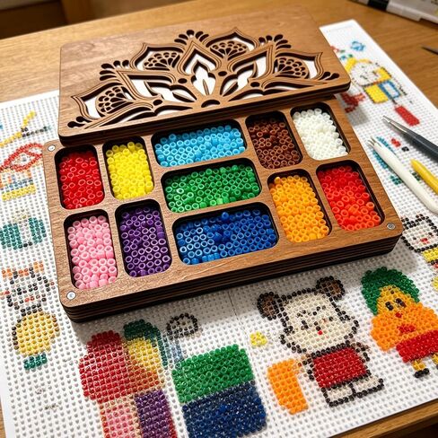 Wooden Bead Board 2-Layer Beading Tray with Magnetic Lid in Kuwait