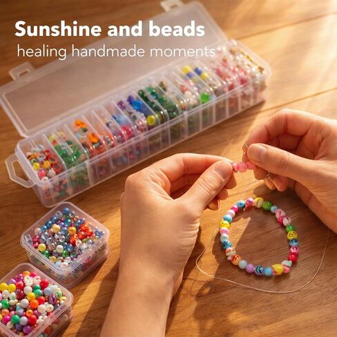 13 Pcs Clear Plastic Storage Containers with Hinged Lids Bead Organizer Box Compartments Bead Storages Containers Clear Plastic Storage Container Set for Bracelet Making DIY Jewelry Small Parts in Kuwait