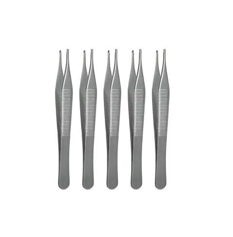 Adson Tissue Surgical Forceps 4 3/4 inch 1x2 Teeth Pack of 5 in Saudi Arabia