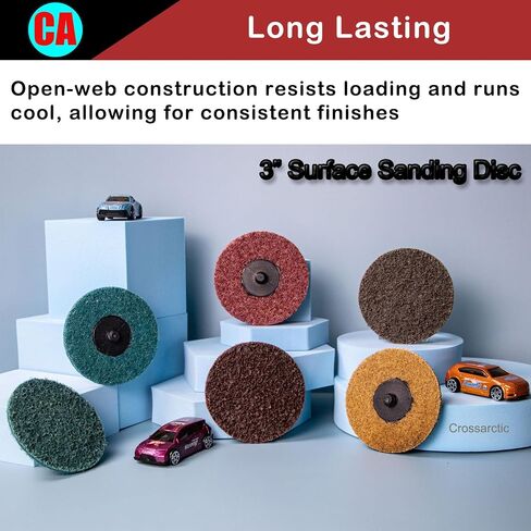 31Pcs 3" Surface Conditioning Disc, Quick Change Sanding Discs with 1/4" Shank Holder for Die Grinder Prep Strip Grind Polish Finish Burr Rust Paint Removal in Kuwait