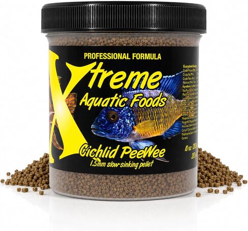 Xtreme Cichlid Peewee 1.5 mm Pellets - Proven Nutrition for Cichlids - Balanced Amino Acids, Boost Immune & Digestive Health, Color & Energy, Max Protein Freshwater Fish Food – USA Farm Grown (20oz) in Saudi Arabia