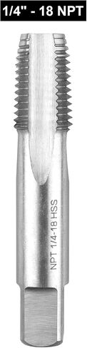LWCUSNJ 1/4 بوصة - 18 NPT Pipe Tap، 1pc M2 NPT مدبب Pipe Thread Tap، يستخدم للنقر على الآلات التقليدية أو النقر باستخدام الحاسب الآلي، يمكن الاستفادة من الفولاذ والفولاذ المقاوم للصدأ in Kuwait