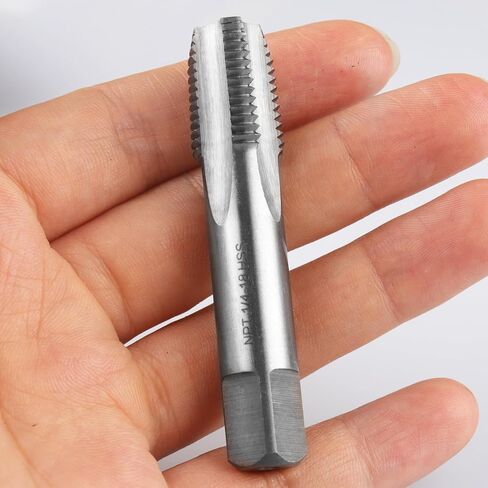 LWCUSNJ 1/4 بوصة - 18 NPT Pipe Tap، 1pc M2 NPT مدبب Pipe Thread Tap، يستخدم للنقر على الآلات التقليدية أو النقر باستخدام الحاسب الآلي، يمكن الاستفادة من الفولاذ والفولاذ المقاوم للصدأ in Kuwait