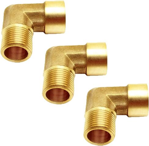 Joywayus 3/4" NPT Male x 3/4" NPT أنثى الكوع 90 درجة تركيب الأنابيب النحاسية الزاوية اليمنى (حزمة من 3) in Kuwait