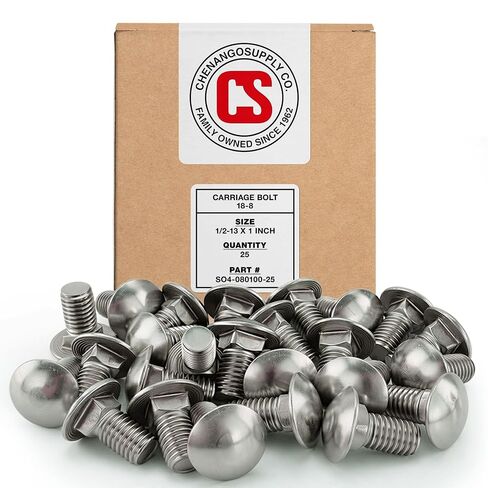 Stainless 1/2-13 x 1-1/2" Carriage Bolt (1" to 5" Lengths Available in Listing), 18-8 Stainless Steel, 25 Pieces (1/2-13 x 1-1/2") in Saudi Arabia