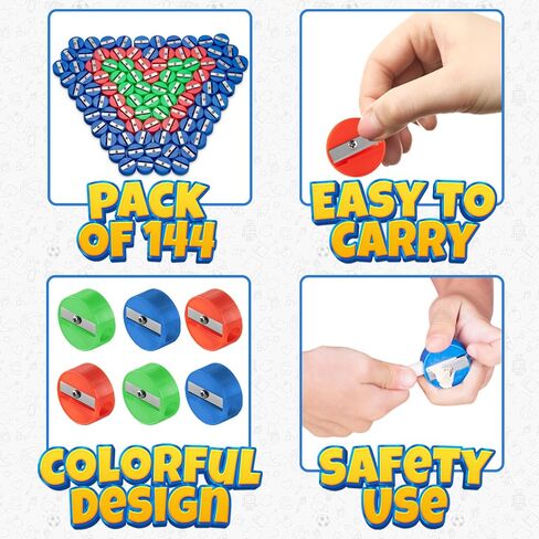 Mini Pencil Sharpeners (144-Pack) Pocket Handheld Colored Pencil Sharpeners in Kuwait