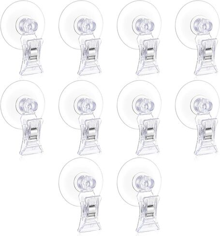 10Pcs Aquarium Plant Holder Aquarium Clips for Food Suction Cup Clips Fish Feeder Clear Plastic Food Feeding Clip for Fish Tanks Suction-Clips in Saudi Arabia
