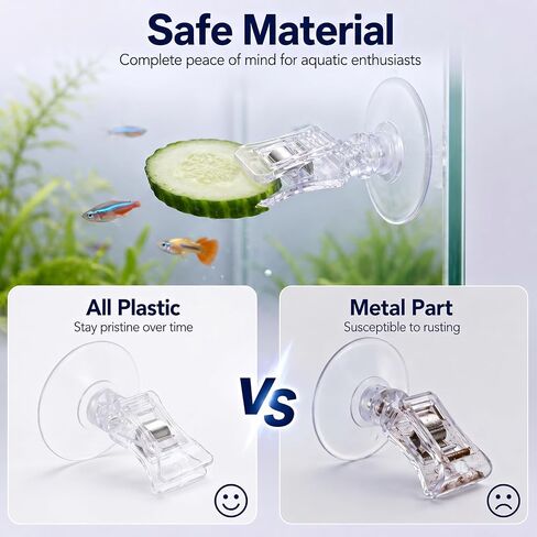 10Pcs Aquarium Plant Holder Aquarium Clips for Food Suction Cup Clips Fish Feeder Clear Plastic Food Feeding Clip for Fish Tanks Suction-Clips in Saudi Arabia
