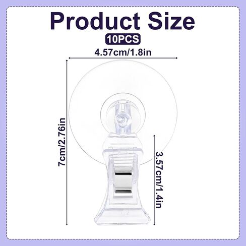 10Pcs Aquarium Plant Holder Aquarium Clips for Food Suction Cup Clips Fish Feeder Clear Plastic Food Feeding Clip for Fish Tanks Suction-Clips in Saudi Arabia