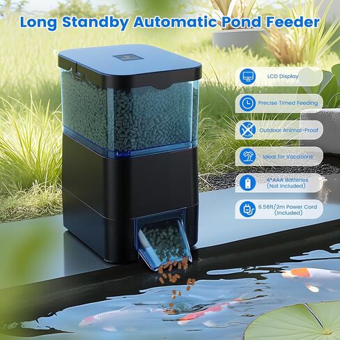 fishkeeper Automatic Pond Fish Feeder with LCD, 2.8L Programmable Timer in Saudi Arabia