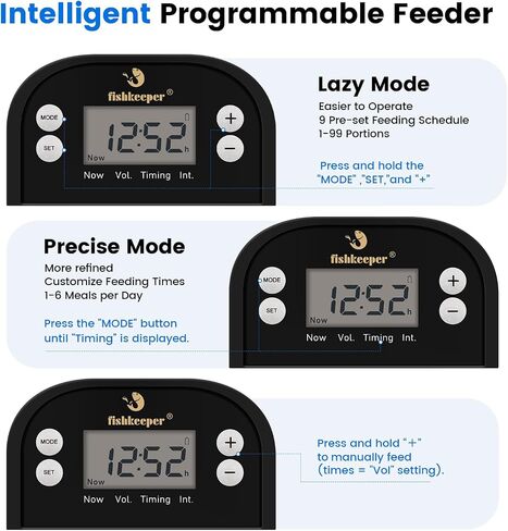 fishkeeper Automatic Pond Fish Feeder with LCD, 2.8L Programmable Timer in Saudi Arabia