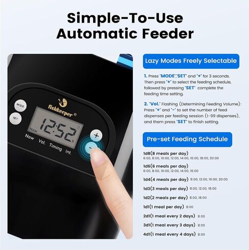 fishkeeper Automatic Pond Fish Feeder with LCD, 2.8L Programmable Timer in Saudi Arabia