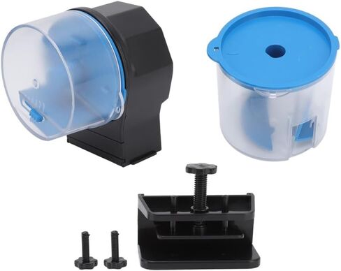 Blue ABS Automatic Fish Feeder Smart Electric Auto Two Food Dispenser Containers Feeder Fish Tank Accessories in Saudi Arabia