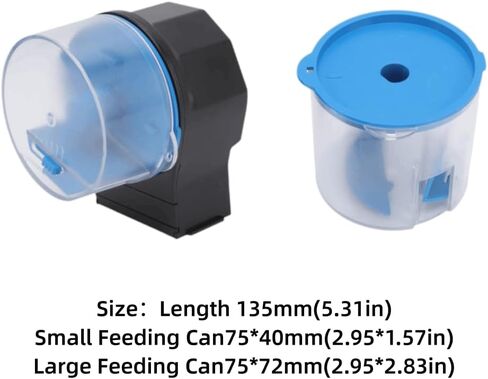 Blue ABS Automatic Fish Feeder Smart Electric Auto Two Food Dispenser Containers Feeder Fish Tank Accessories in Saudi Arabia