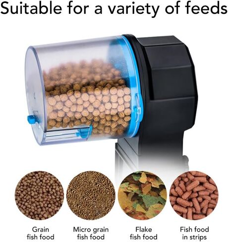 Blue ABS Automatic Fish Feeder Smart Electric Auto Two Food Dispenser Containers Feeder Fish Tank Accessories in Saudi Arabia