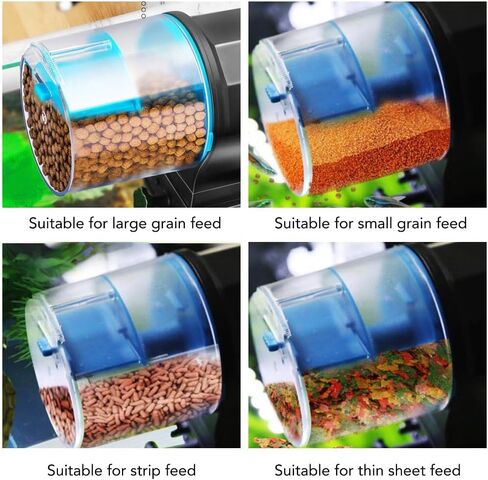 Blue ABS Automatic Fish Feeder Smart Electric Auto Two Food Dispenser Containers Feeder Fish Tank Accessories in Saudi Arabia