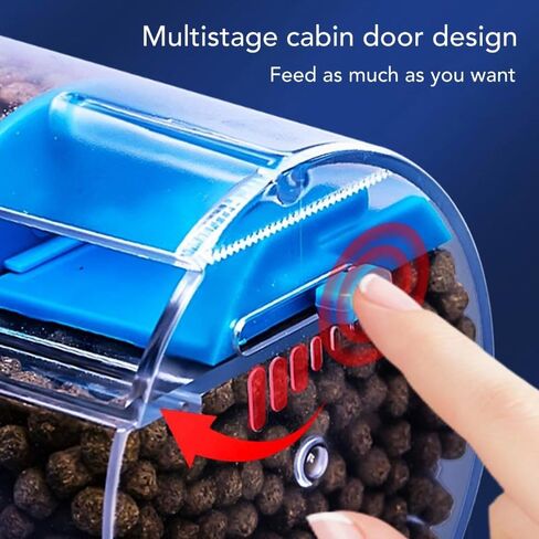 Blue ABS Automatic Fish Feeder Smart Electric Auto Two Food Dispenser Containers Feeder Fish Tank Accessories in Saudi Arabia