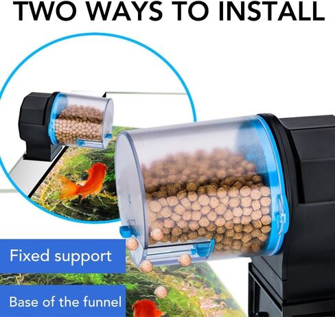Blue ABS Automatic Fish Feeder Smart Electric Auto Two Food Dispenser Containers Feeder Fish Tank Accessories in Saudi Arabia