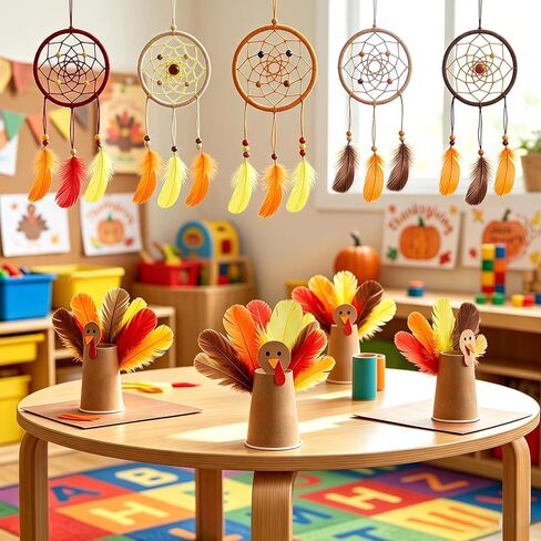 MARFOREVER 600 Pcs Thanksgiving Fall Feathers Craft Goose Turkey Feather in Kuwait