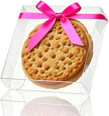 100 Pack 4x4x1.2inch Clear Single Cookies Boxes Small Bakery Boxes Macaron Boxes Brownie Boxes Pastry Boxes for Easter Mother's Father's Christmas Birthday Day in Kuwait