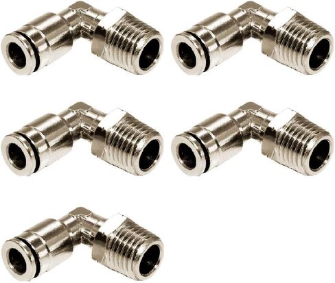 Beduan Brass BPL Push to Connect Air Fittings Elbow 1/2" Tube OD x 1/2" NPT Male 90° Degree Adapter (Pack of 5) in Kuwait