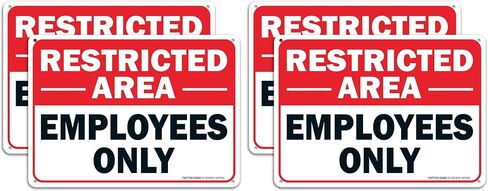 Faittoo Restricted Area Employees Only Sign, 10 x 7 Inches .40 Rust Free Aluminum, UV Protected, Weather Resistant, Waterproof, Durable Ink, Easy To Mount in Kuwait