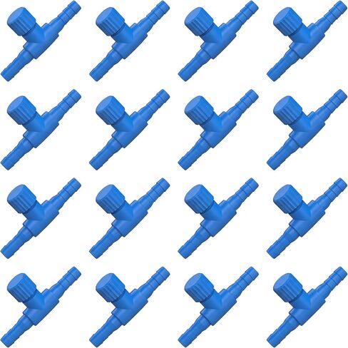 Honoson 30 Pieces Aquarium Air Control Valve T Shaped Air Pump Control Valves Single Way Plastic Flow Regulator for 4 mm Hose Line Tubing Connector(Black) in Kuwait