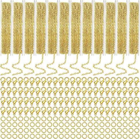 Kenning 12 Rolls 120 Feet 2 mm Jewelry Making Chains Bulk, Colorful in Kuwait