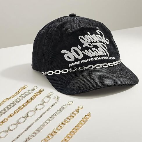 9Pcs Trucker Hat Chains, Clip On Cap Brim Charms for DIY Hat Decoration in Kuwait