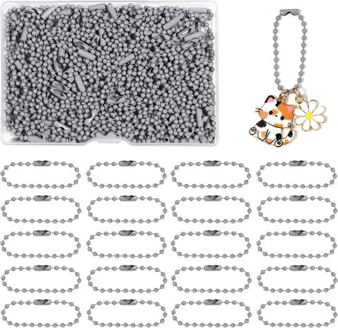 100Pcs Ball Chain for Keychains,Bulk 2.4 mm Bead Chain,4 Inch in Kuwait