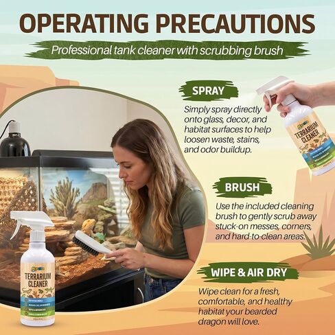 Bearded Dragon Tank Cleaner Kit with Brush, 16oz in Kuwait