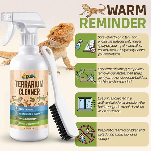 Bearded Dragon Tank Cleaner Kit with Brush, 16oz in Kuwait