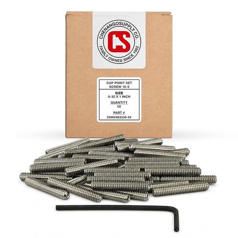 Stainless 8-32 x 3/4" (1/4" to 1" Available) Socket Set Screws Cup Point, Stainless Steel 50 Qty W/Hex Key Wrench (8-32 x 3/4") in Saudi Arabia