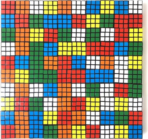 100 Pack Lot of Mini Magic Cubes, Twist Puzzle, Toys, 3x3 Magic Cube Mosaic, Brain Art, Favors, Gifts, Party Supplies for Boys and Girls in Kuwait