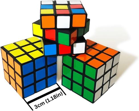 100 Pack Lot of Mini Magic Cubes, Twist Puzzle, Toys, 3x3 Magic Cube Mosaic, Brain Art, Favors, Gifts, Party Supplies for Boys and Girls in Kuwait