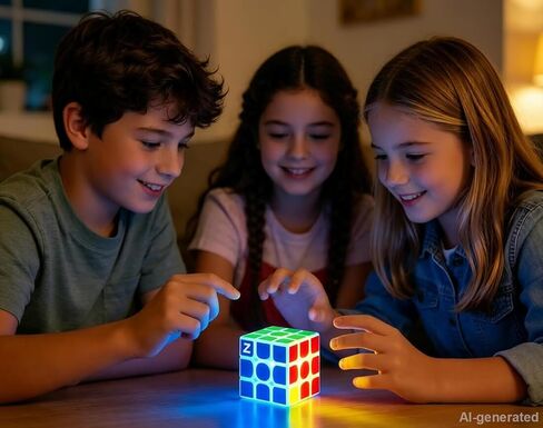 3x3 Fluorescent Speed Cube 3x3x3 Glow in Dark Luminous Speed Cube 3 by 3 Magic Cube Puzzle Toy Brain Teasers IQ Puzzles Game Toys for Children Adults (Blue Luminous) in Kuwait