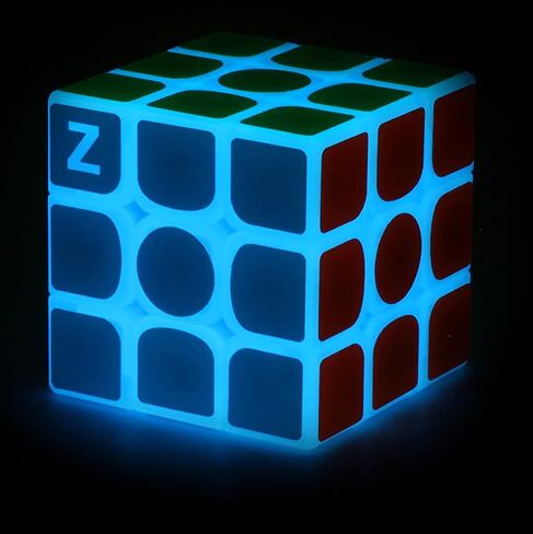 3x3 Fluorescent Speed Cube 3x3x3 Glow in Dark Luminous Speed Cube 3 by 3 Magic Cube Puzzle Toy Brain Teasers IQ Puzzles Game Toys for Children Adults (Blue Luminous) in Kuwait
