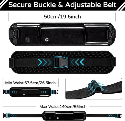 Skmeditec Hands Free Dog Leash with Waist Bag for Large Dog Walking, Shock Absorbing Bungee Leash with Zipper Pouch for Running, Dual Padded Handles & Adjustable Waist Belt in Kuwait