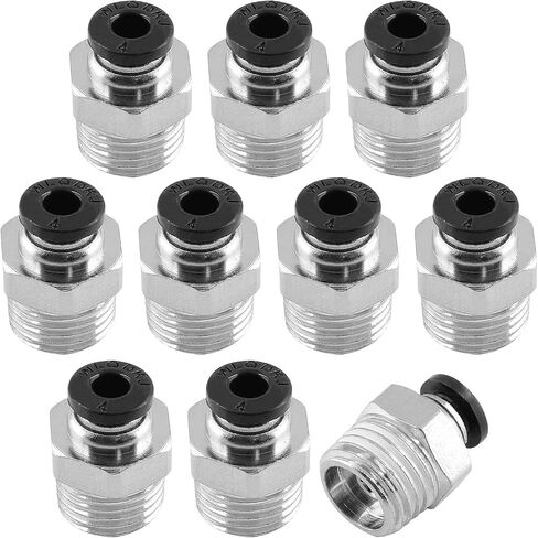 10Pcs Male Straight Push to Connect Fittings 4mm Tube OD x 1/4 inch NPT Thread, Air Push Connect Tool Pneumatic Hose Fittings in Kuwait