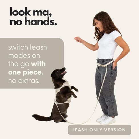 Hands Free Dog Leash - Waterproof Cross Body & Waist Walking Belt for Dog Walking and Training - Cute Walking Accessories for Medium and Large Dogs (Leash Only) in Saudi Arabia